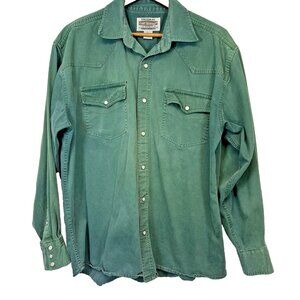 Original Cold Storage Foul Weather Gear Mens Shirt Sz XL Pearl Snap Work Grunge